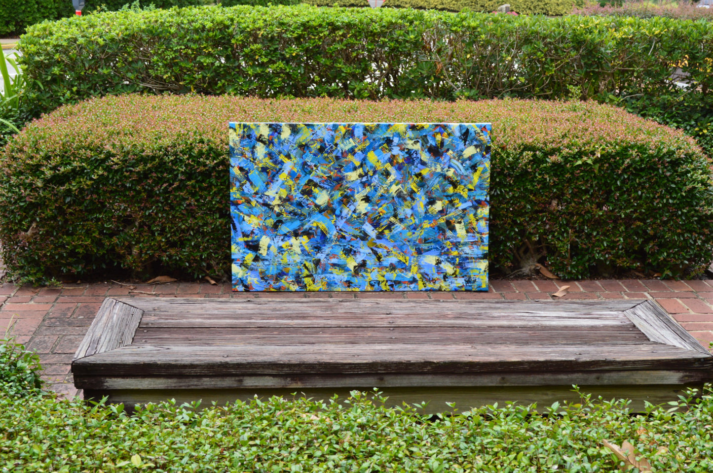 Large Abstract Acrylic Painting Titled Bold Reflections