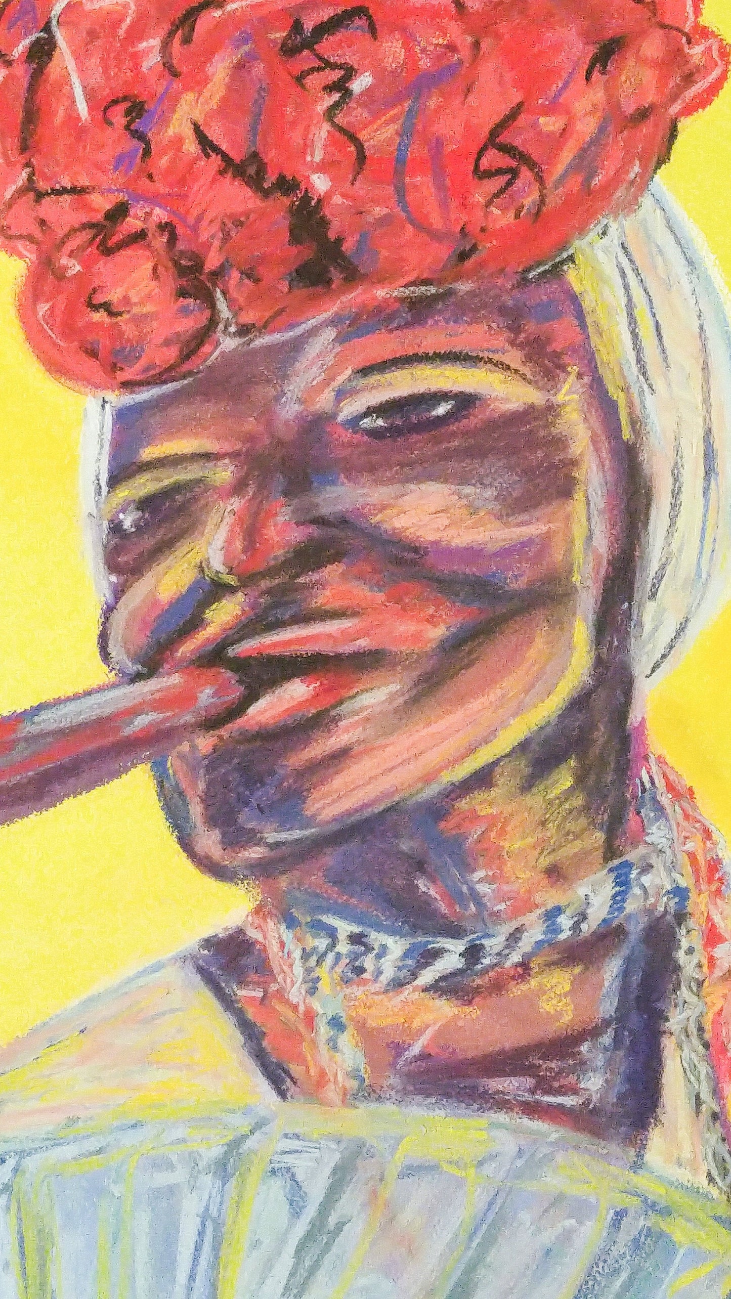 18x24 Abuela Mafiosa Pastel Painting